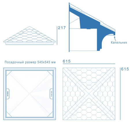 Картинка Колпак полимеркомпозитный ZKING 535х535 мм 2 кирпича Черный