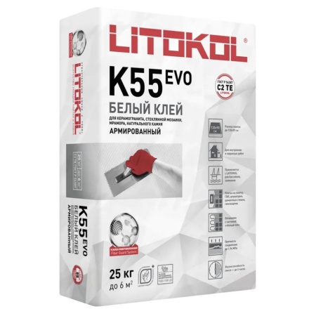 Клей для плитки Литокол Литоплюс К55 25 кг