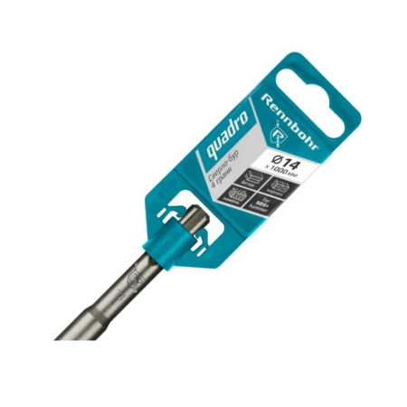 Картинка Бур 14х1000 мм SDS-plus 4 грани RENNBOHR Quadro