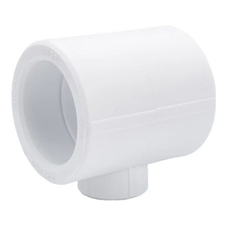 Картинка Тройник переходной 50х25х50 полипропиленовый PPR Белый Valfex