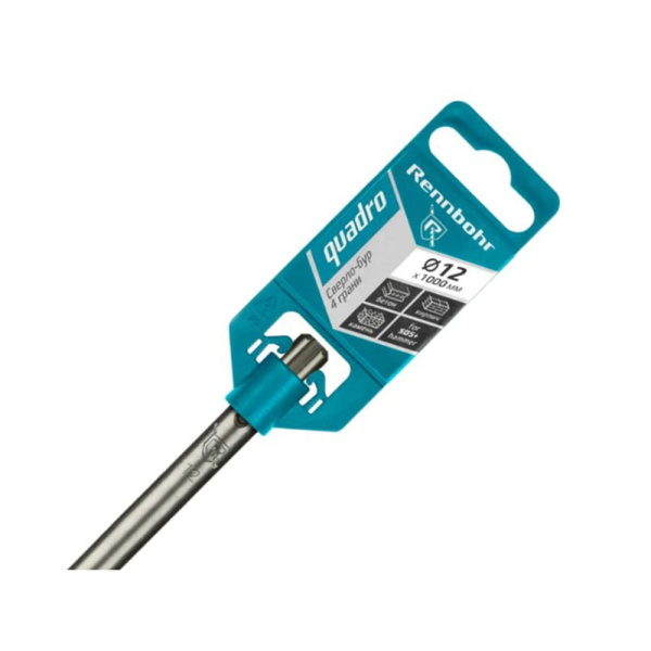 Картинка Бур 12х1000 мм SDS-plus 4 грани RENNBOHR Quadro
