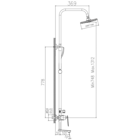 Изображение Душевая система тропический душ латунь Orion White VALFEX Картинка Душевая система тропический душ латунь Orion White VALFEX