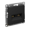 Картинка Розетка компьютерная RJ45+RJ45 Карбон Systeme Electric ATLASDESIGN