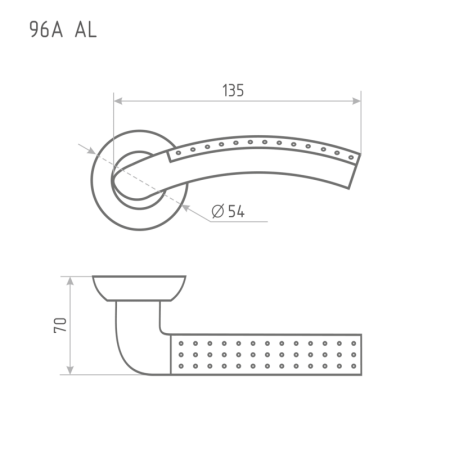 Картинка Ручка дверная АЛ 96А Хром