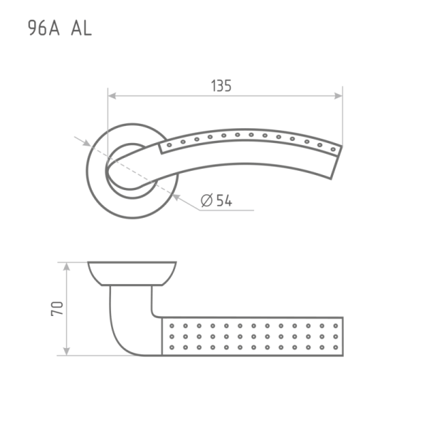 Картинка Ручка дверная АЛ 96А Хром