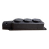 Картинка Колодка каучук 3-ая Черная с заглушками 2P+PE IP54 5703 Monolit