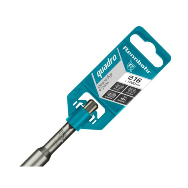 Картинка Бур 16х1000 мм SDS-plus 4 грани RENNBOHR Quadro