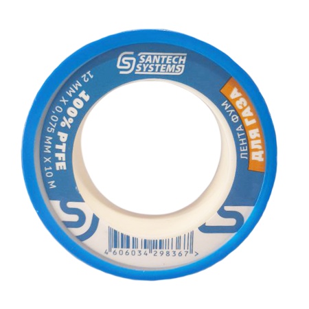 Лента ФУМ PTFE 12х0.075х10000 мм катушка ГАЗ SantechSystems