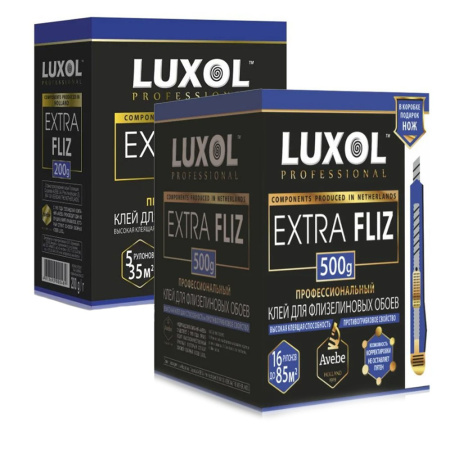 Картинка Клей обойный для флизелиновых обоев 500 г LUXOL EXTRA FLIZ Professional
