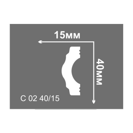 Картинка Плинтус потолочный Де-Багет C 02 40х15 длина 2 м