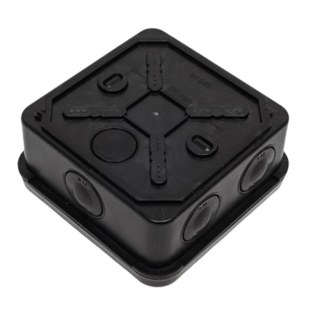 Картинка TYCO коробка распределительная 85х85х45 мм двухкомпонентная 8 вводов IP65 Черная Ruvinil