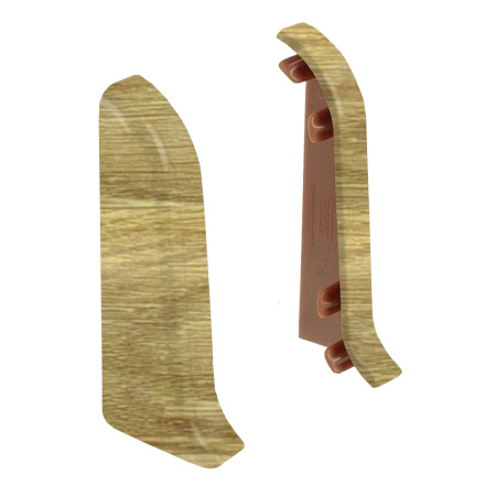 Торцевые заглушки для плинтуса К55 Комфорт 2 штуки Дуб натуральный