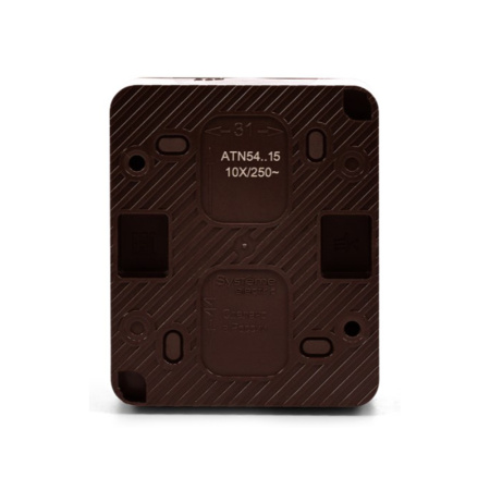 Картинка Проходной переключатель 1 клавиша IP54 10 АХ Коричневый  Systeme Electric ATLASDESIGN Profi54