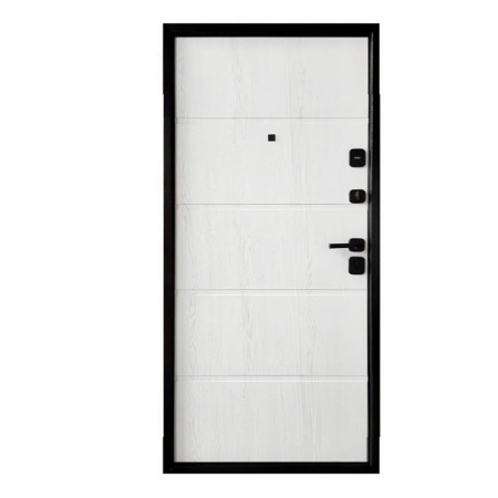 Картинка Дверь Форпост TD8-1 960х2050 Правая Тёмный орех Белое дерево с фурнитурой и цилиндром 9001-1