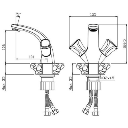 Картинка Смеситель Olives серия Vasco для раковины 27100VS