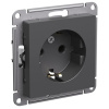 Картинка Розетка одноместная с з/к в рамку 16А Базальт Systeme Electric ATLASDESIGN