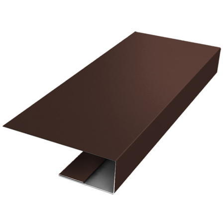 Ветровая планка L-профиль ПВХ 250х2000 мм FarAcs Коричневая 8017-0,4 мм