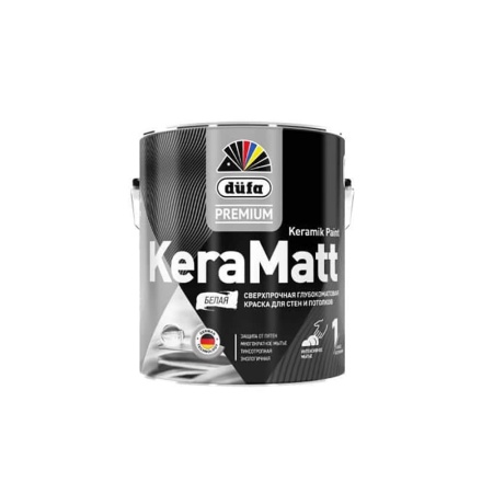 Краска Dufa Premium Keramilk Paint KeraMatt сверхпрочная для стен и потолков BC 0.9 л глубокоматовая