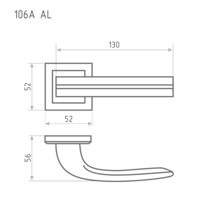Картинка Дверная ручка 106К Al Матовый кофе