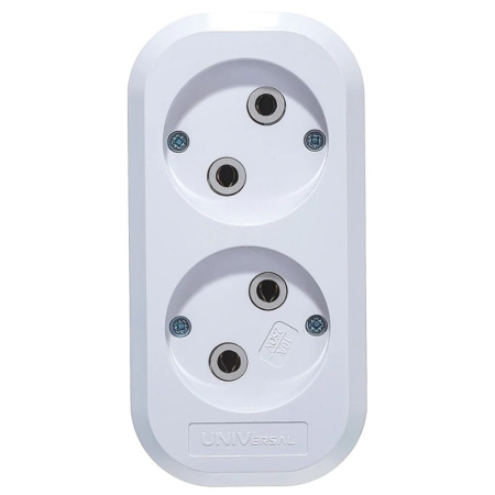Картинка Колодка удлинителя 2 местная без заземления АБС-пластик UNIVersal E202
