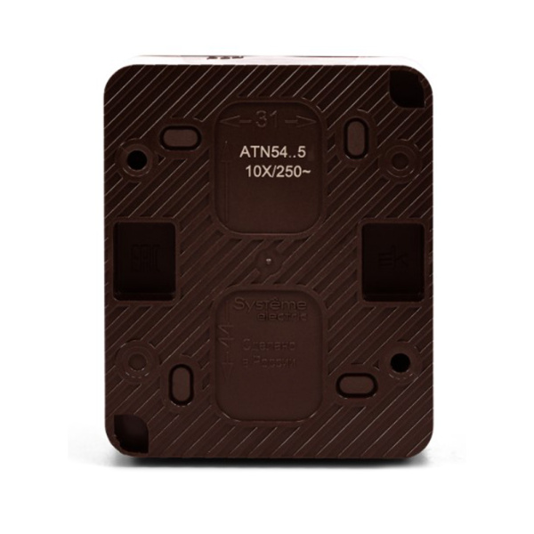 Картинка Выключатель 2 клавиши IP54 10 АХ Коричневый Systeme Electric ATLASDESIGN Profi54
