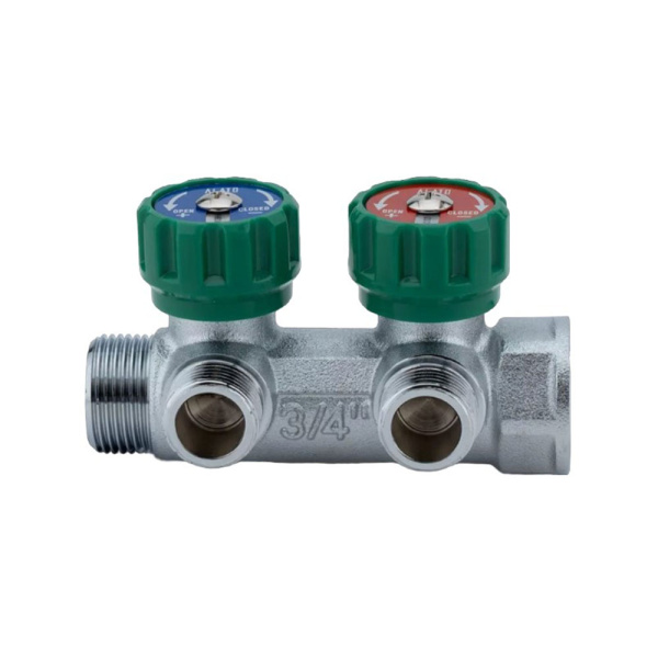 Картинка Коллектор регулирующий 3/4"х1/2" 2 выхода ALATO