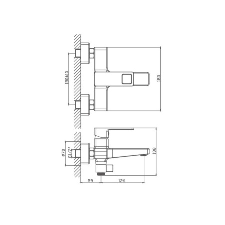 Изображение Смеситель для ванны латунь VALFEX Arcadia Black VF.60615-7 Картинка Смеситель для ванны латунь VALFEX Arcadia Black VF.60615-7