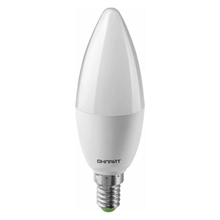 Лампа светодиодная свеча ОНЛАЙТ LED 10вт E14 C37 2700К