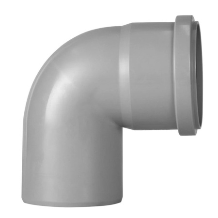Картинка Отвод Ø 75х87,5° для внутренней канализации Серый Политэк