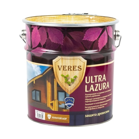 Декоративная пропитка для дерева Veres Ultra Lazura №17 Золотой бор 9 л