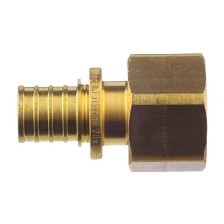 Картинка Переход ВР 20 x G 3/4" латунь для труб из сшитого полиэтилена аксиальный STOUT