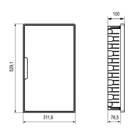 Картинка Корпус пластиковый встраиваемый FRAME ЩРВ-П-36 IP41 прозрачная дверь F36B1WT DKC