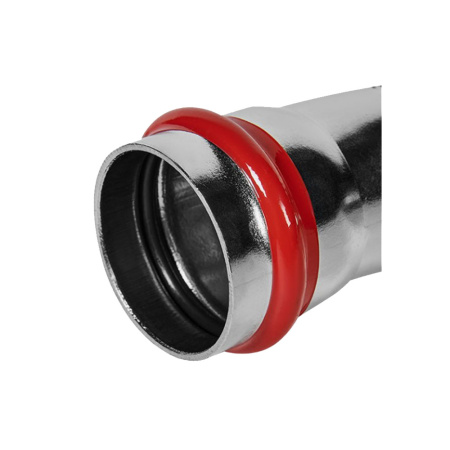 Картинка Угольник однораструбный Впр-Нпр Ø 35 мм 45° Нержавеющая сталь пресс ROMMER