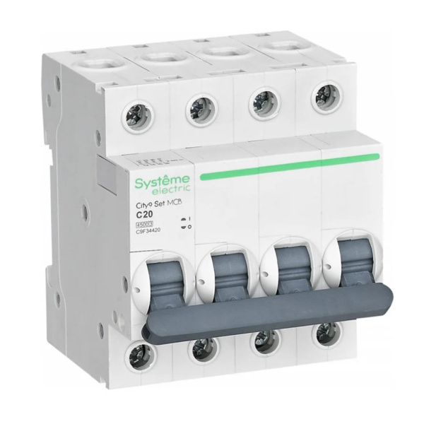 Картинка Выключатель автоматический 4п 20А С 4.5kA 230В City9 Set Systeme Electric