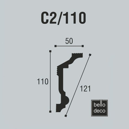 Картинка Плинтус потолочный Bello-Deco С2/110 длина 2 м