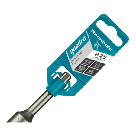 Картинка Бур 25х1000 мм SDS-plus 4 грани RENNBOHR Quadro