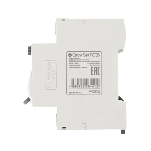 Картинка Выключатель дифференциального тока селективный 63А 4P 100мА A-S 400В City9 Set Systeme Electric УЗО