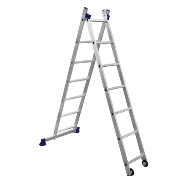 Картинка Лестница-помост алюминиевая 2x7 ступеней 3,4 м 1,98 м Alumet SM 4007