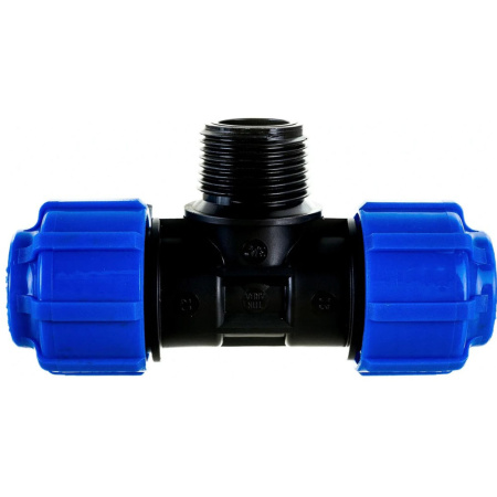 Картинка Тройник переходной ПНД наружная резьба 20х3/4"х20 ТПК-АКВА Политэк