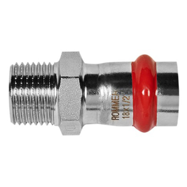 Картинка Переходник ВПр-НР Ø 18х1/2" Нержавеющая сталь пресс ROMMER