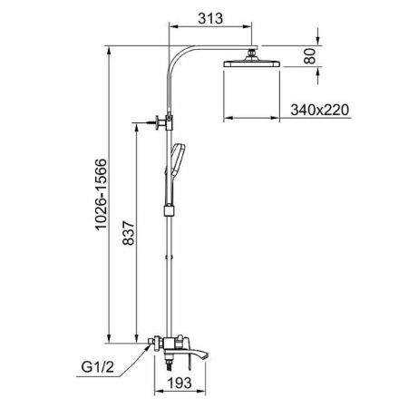 Изображение Душевая система для ванны Черный RAGLO 9R01.24.06 Картинка Душевая система для ванны Черный RAGLO 9R01.24.06