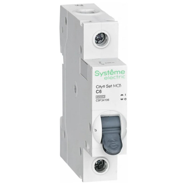 Картинка Выключатель автоматический 1п 6А С 4.5kA 230В City9 Set Systeme Electric