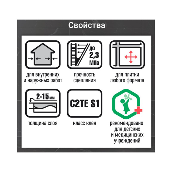 Картинка Клей-гель плиточный цементно-полимерный ультрапластичный 25 кг С2ТЕS1 Unis U-350 FlexGEL