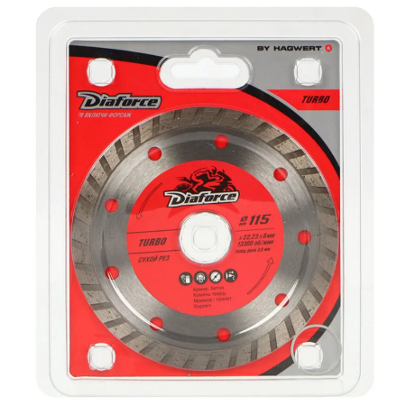 Картинка Круг алмазный 115х22,23х2,0 мм Diaforce turbo