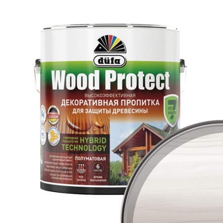 Пропитка декоративная для дерева Dufa Wood Protect Белый 2,5 л