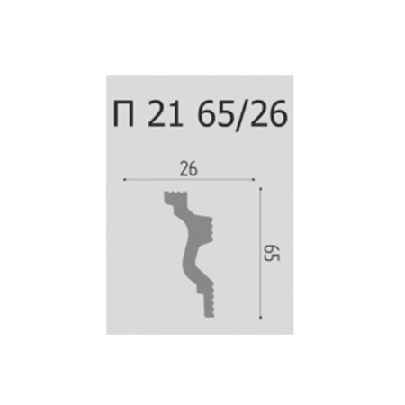 Картинка Плинтус потолочный Де-Багет П 21 65-26 длина 2 м