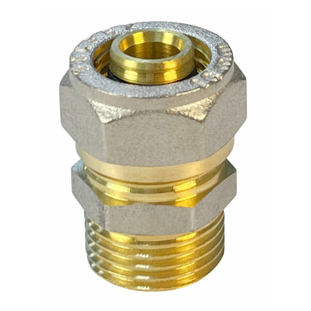 Картинка Соединитель обжимной для труб металлопласт НР 16x1/2 PE-RT/Al/PE-RT Valfex