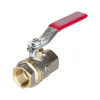 Картинка Кран шаровой 1001 Euro Ду50 2" ВР/ВР никелированный полнопроходной рычаг красный Aquasfera