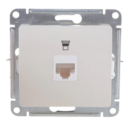 Розетка компьютерная RJ45 кат 5e в рамку Бежевая System electric GLOSSA