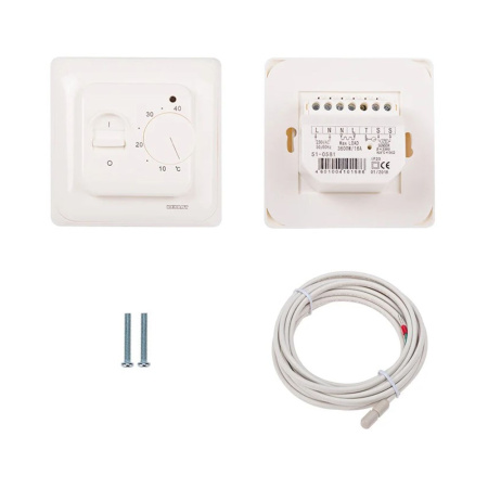 Картинка Терморегулятор механический R70XT с датчиком температуры и LED-индикатор Белый REXANT